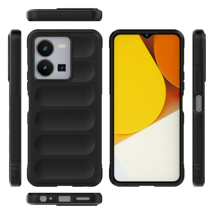 For vivo Y35 4G Global Magic Shield TPU + Flannel Phone Case(Black) - vivo Cases by buy2fix | Online Shopping UK | buy2fix
