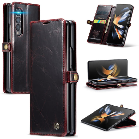 For Samsung Galaxy Z Fold4 CaseMe 003 Crazy Horse Texture Leather Phone Case(Wine Red) - Galaxy Z Fold4 5G Cases by CaseMe | Online Shopping UK | buy2fix