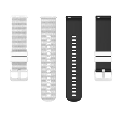 For Suunto 5 Peak Small Plaid Texture Two-color Silicone Watch Band(White Black) -  by buy2fix | Online Shopping UK | buy2fix