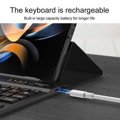 For Samsung Galaxy Z Fold3 5G Magnetic Folding Bluetooth Keyboard Leather Case(Black) - Samsung Keyboard by buy2fix | Online Shopping UK | buy2fix