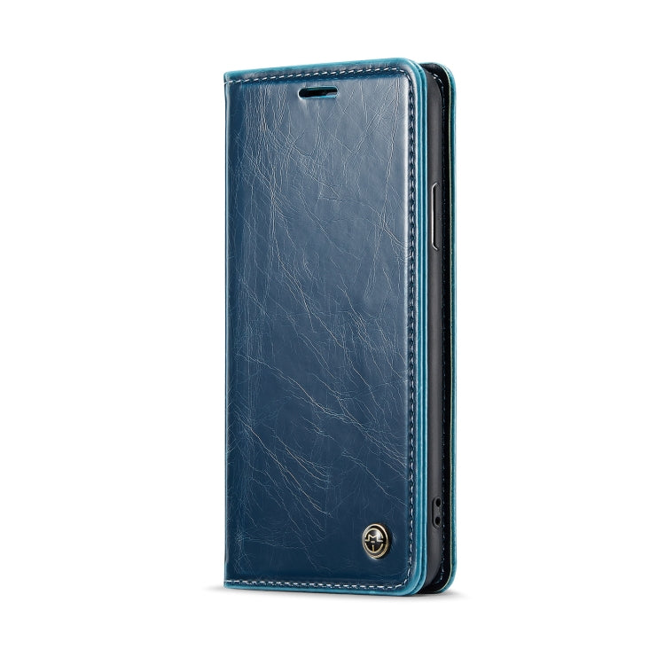 For iPhone XS CaseMe 003 Crazy Horse Texture Leather Phone Case(Blue) - More iPhone Cases by CaseMe | Online Shopping UK | buy2fix