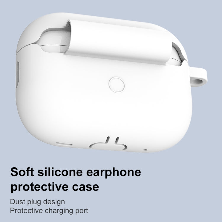 For AirPods Pro 2 Thickened One-piece Shockproof Earphone Case(White) - For AirPods Pro 2 by buy2fix | Online Shopping UK | buy2fix