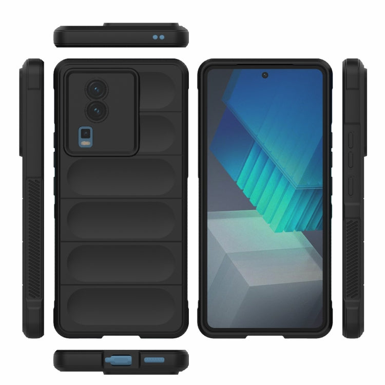 For vivo iQOO Neo7 Magic Shield TPU + Flannel Phone Case(Black) - vivo Cases by buy2fix | Online Shopping UK | buy2fix