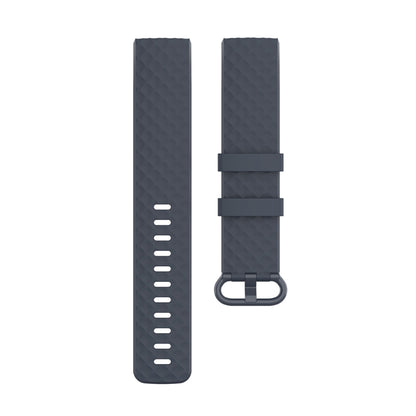 Color Buckle TPU Wrist Strap Watch Band for Fitbit Charge 4 / Charge 3 / Charge 3 SE, Size: L(Blue Gray) - Watch Bands by buy2fix | Online Shopping UK | buy2fix