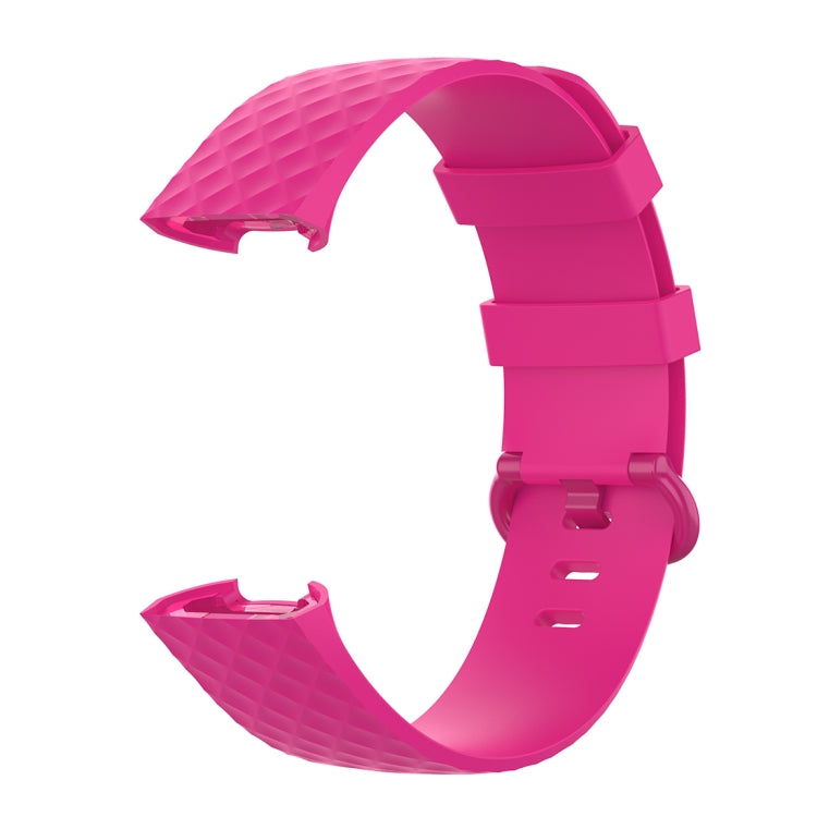 Color Buckle TPU Wrist Strap Watch Band for Fitbit Charge 4 / Charge 3 / Charge 3 SE, Size: L(Rose Red) - Watch Bands by buy2fix | Online Shopping UK | buy2fix