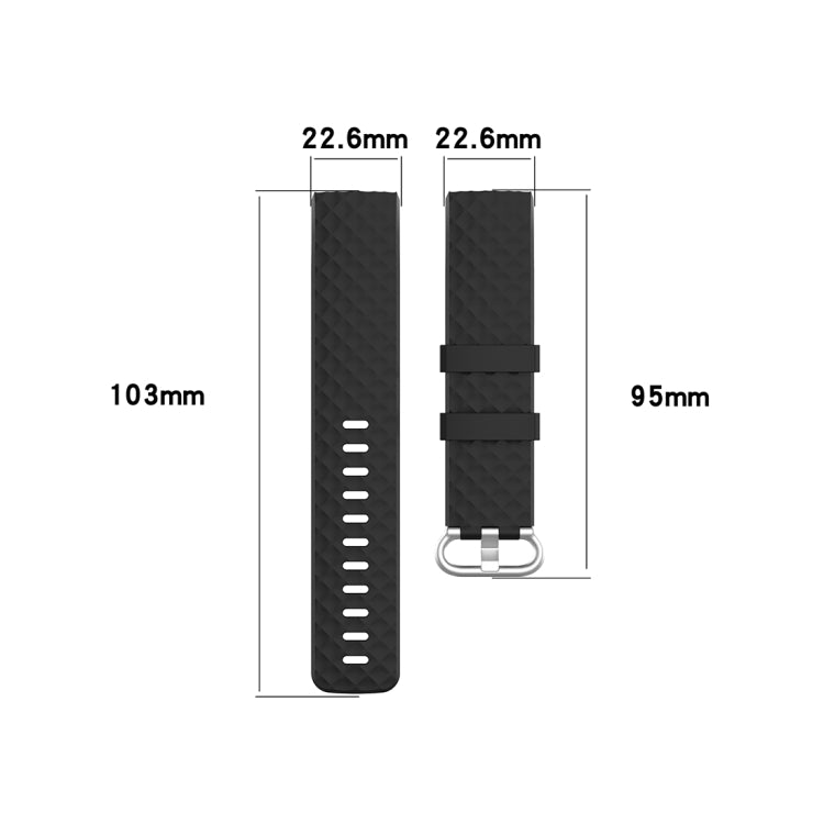 18mm Silver Color Buckle TPU Wrist Strap Watch Band for Fitbit Charge 4 / Charge 3 / Charge 3 SE, Size: S(Black) - Watch Bands by buy2fix | Online Shopping UK | buy2fix