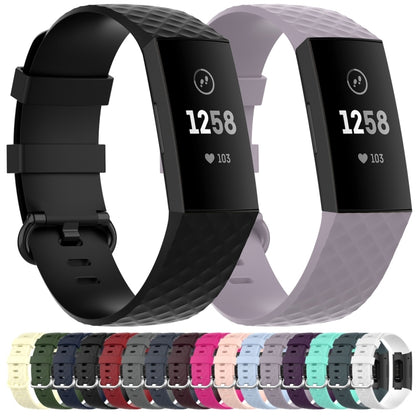 18mm Silver Color Buckle TPU Wrist Strap Watch Band for Fitbit Charge 4 / Charge 3 / Charge 3 SE, Size: S(Black) - Watch Bands by buy2fix | Online Shopping UK | buy2fix