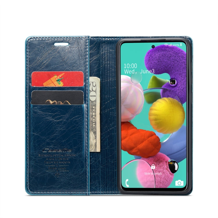 For Samsung Galaxy A51 4G/M40S CaseMe 003 Crazy Horse Texture Leather Phone Case(Blue) - Galaxy Phone Cases by CaseMe | Online Shopping UK | buy2fix