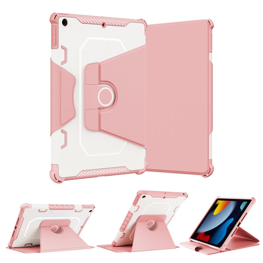 For iPad 10.2 2021 360 Degree Rotating Armored Smart Tablet Leather Case(Pink) - iPad 10.2 Cases by buy2fix | Online Shopping UK | buy2fix