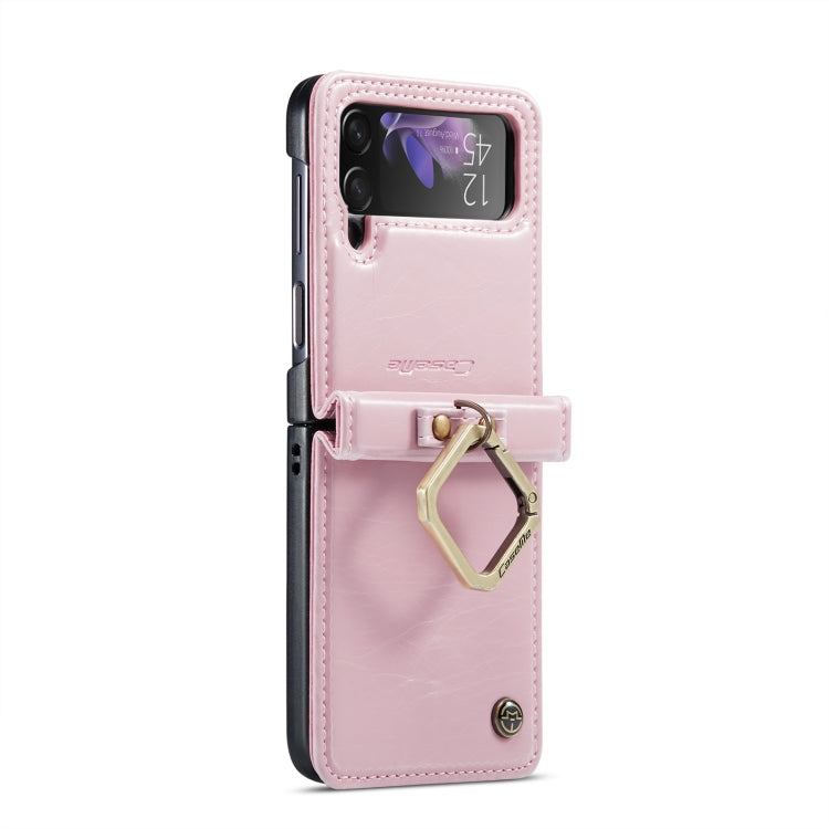 For Samsung Galaxy Z Flip3 5G CaseMe 003 Crazy Horse Texture Leather Phone Case with Lanyard(Rose Gold) - Galaxy Phone Cases by CaseMe | Online Shopping UK | buy2fix