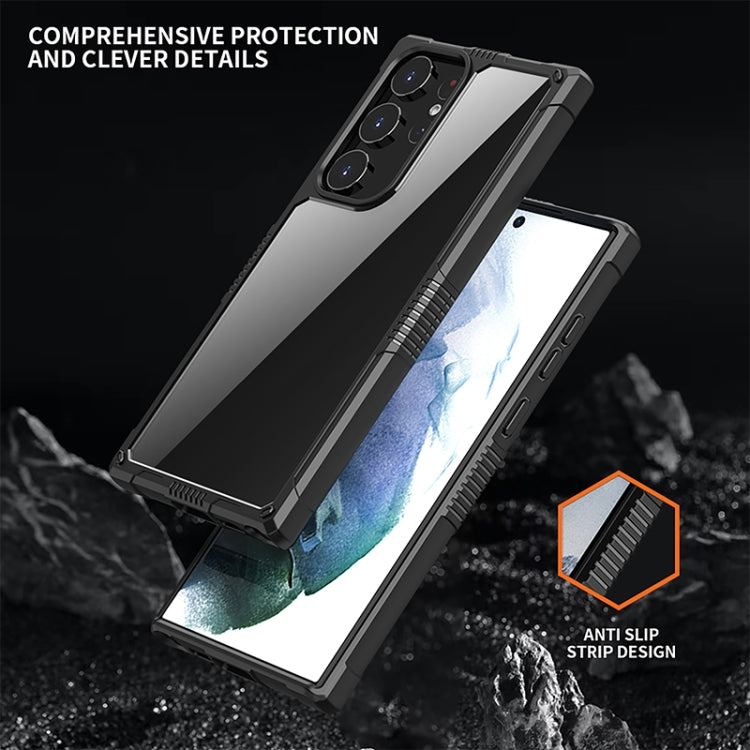 For Samsung Galaxy S23 Ultra 5G iPAKY Transparent PC + TPU Shockproof Phone Case(Black) - Galaxy S23 Ultra 5G Cases by iPAKY | Online Shopping UK | buy2fix