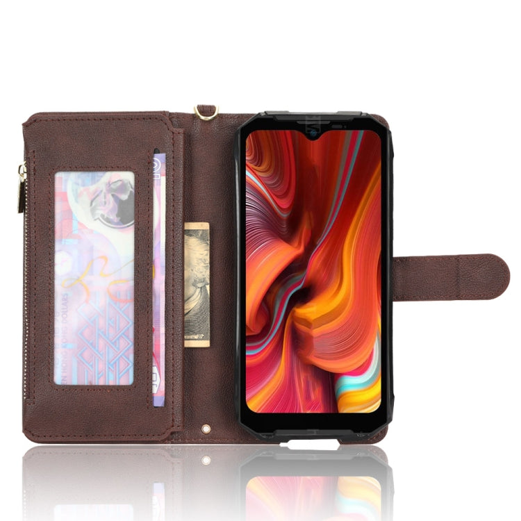 For Doogee S96 Pro Litchi Texture Zipper Leather Phone Case(Brown) - Doogee Cases by buy2fix | Online Shopping UK | buy2fix