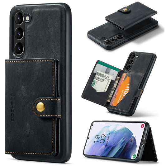 For Samsung Galaxy S23+ 5G JEEHOOD Retro Magnetic Detachable Wallet Phone Case(Black) - Galaxy S23+ 5G Cases by JEEHOOD | Online Shopping UK | buy2fix