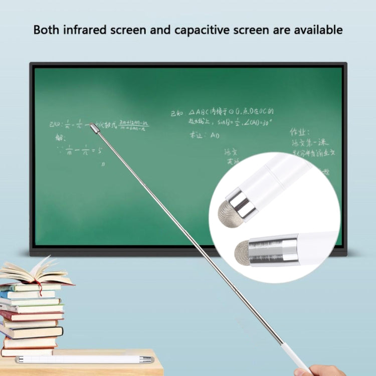 Universal Antenna Extended Double Cloth Head Stylus(White) - Stylus Pen by buy2fix | Online Shopping UK | buy2fix