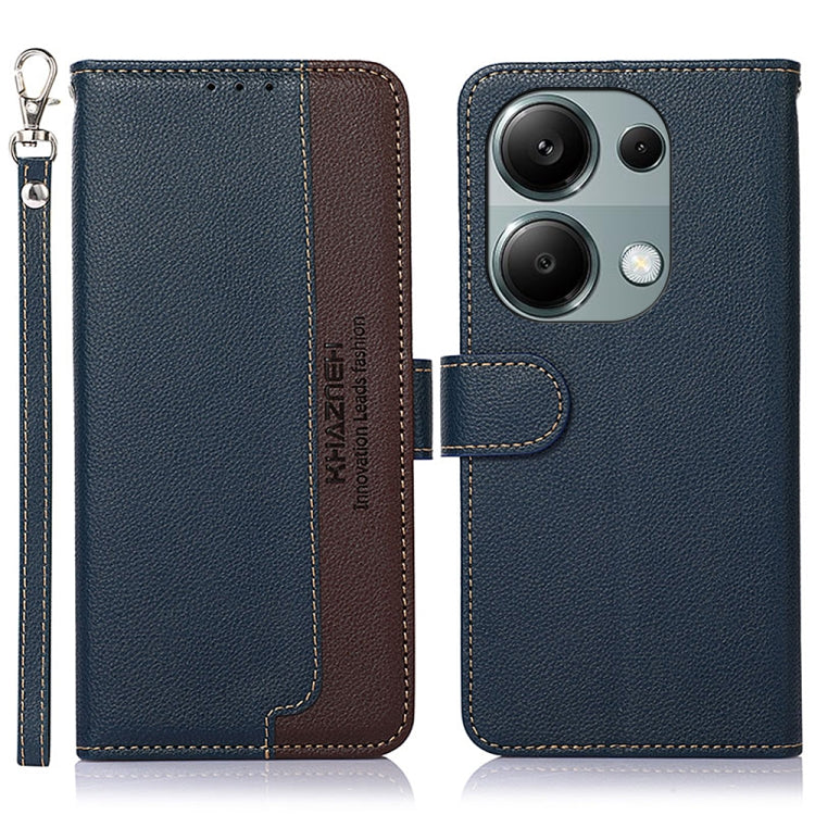 For Xiaomi Redmi Note 13 Pro 4G / POCO M6 Pro 4G KHAZNEH Litchi Texture Leather RFID Phone Case(Blue) - Note 13 Pro Cases by buy2fix | Online Shopping UK | buy2fix