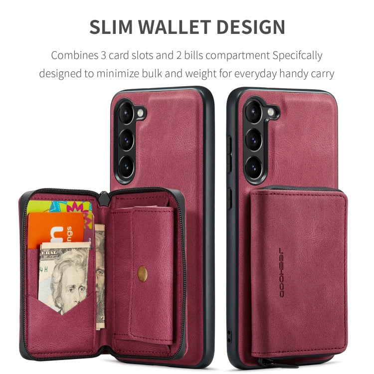 For Samsung Galaxy S24+ 5G JEEHOOD Magnetic Zipper Horizontal Flip Leather Phone Case(Red) - Galaxy S24+ 5G Cases by JEEHOOD | Online Shopping UK | buy2fix