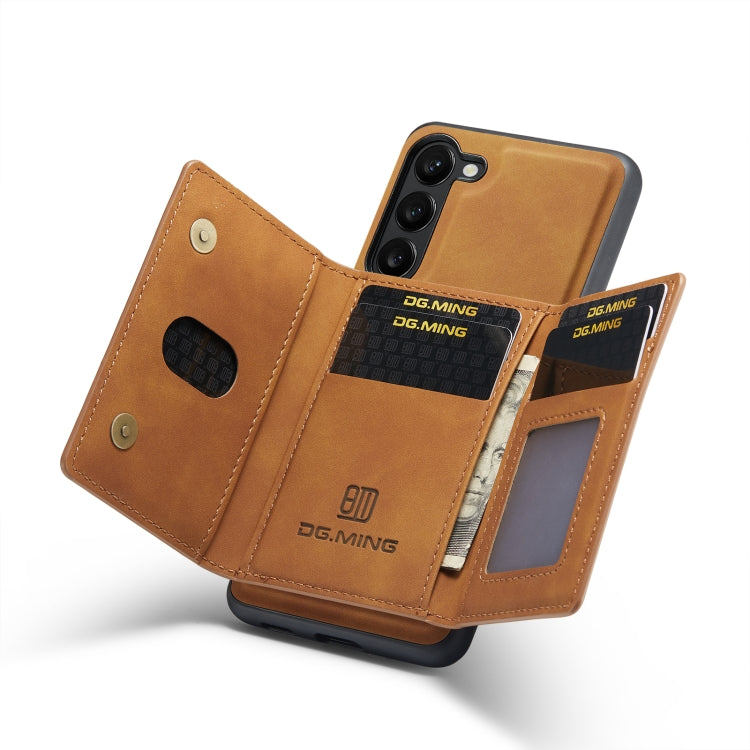 For Samsung Galaxy S23+ 5G DG.MING M2 Series 3-Fold Multi Card Bag + Phone Case(Brown) - Galaxy S23+ 5G Cases by DG.MING | Online Shopping UK | buy2fix