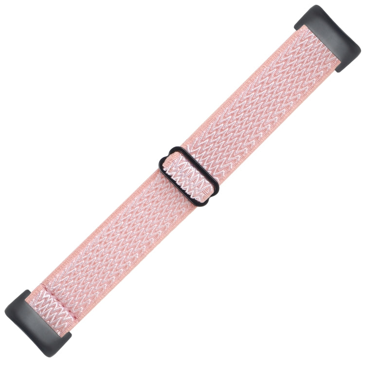 For Fitbit Charge 5 Buckle Wave Braided Nylon Watch Band(Pink) - Watch Bands by buy2fix | Online Shopping UK | buy2fix
