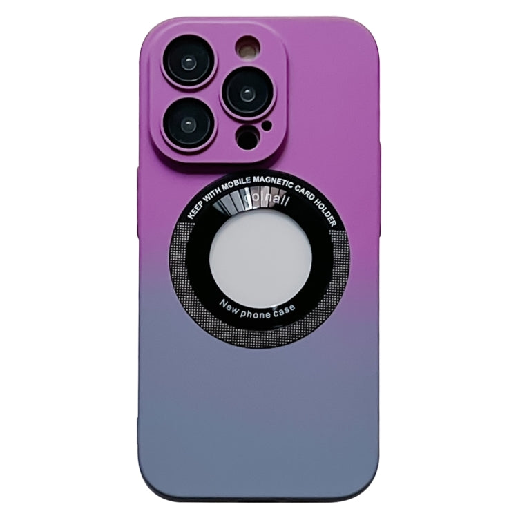 For iPhone 13 Pro Max Gradient Skin Feel MagSafe Magnetic Phone Case(Purple + Grey) - iPhone 13 Pro Max Cases by buy2fix | Online Shopping UK | buy2fix