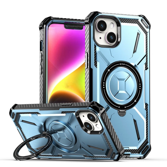 For iPhone 14 Plus Armor Series Holder Phone Case(Blue) - iPhone 14 Plus Cases by buy2fix | Online Shopping UK | buy2fix