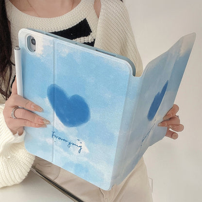 Magnetic Detachable Painted Tablet Leather Case For iPad Air 11 2024 / iPad Pro 11 2022 / 2021 / 2020 / 2018(Blue Heart) - iPad Pro 11 (2020) Cases by buy2fix | Online Shopping UK | buy2fix