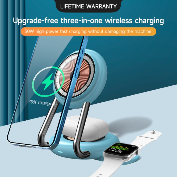 N21 15W 3 in 1 Transparent Magnetic Wireless Charger(Orange) - Wireless Charger by buy2fix | Online Shopping UK | buy2fix