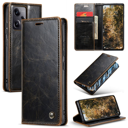 For Xiaomi Redmi Note 12 Pro+ 5G CaseMe 003 Crazy Horse Texture Leather Phone Case(Coffee) - Xiaomi Cases by CaseMe | Online Shopping UK | buy2fix