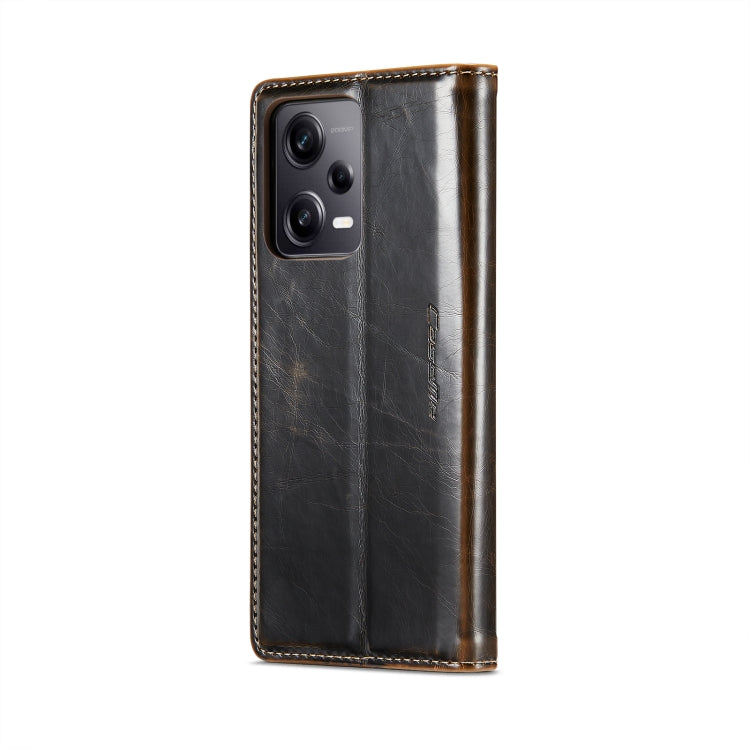 For Xiaomi Redmi Note 12 Pro+ 5G CaseMe 003 Crazy Horse Texture Leather Phone Case(Coffee) - Xiaomi Cases by CaseMe | Online Shopping UK | buy2fix