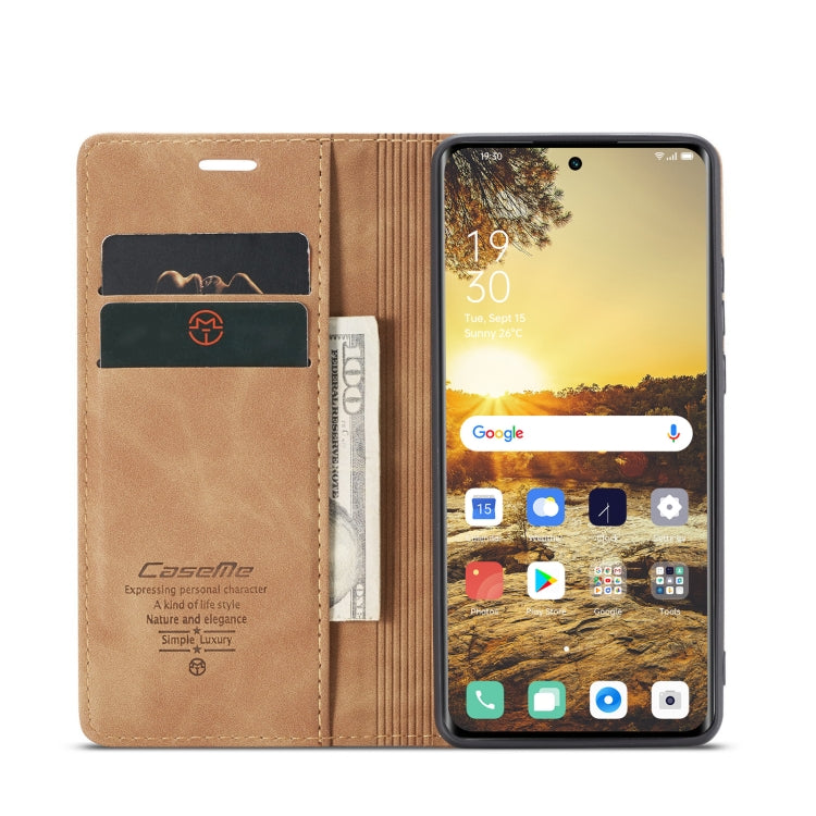 For OPPO Reno8 T 5G CaseMe 013 Multifunctional Horizontal Flip Leather Phone Case(Brown) - OPPO Cases by CaseMe | Online Shopping UK | buy2fix