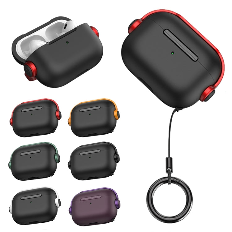 For AirPods Pro 2 Wireless Earphones TPU Protective Case(Black Red) - For AirPods Pro 2 by buy2fix | Online Shopping UK | buy2fix