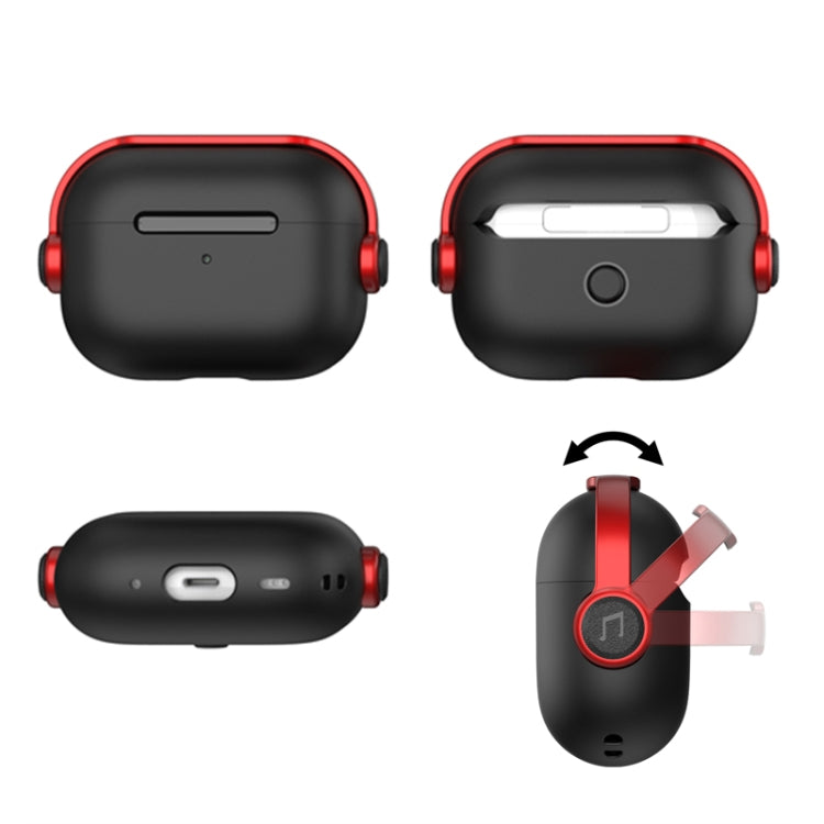 For AirPods Pro 2 Wireless Earphones TPU Protective Case(Black Red) - For AirPods Pro 2 by buy2fix | Online Shopping UK | buy2fix