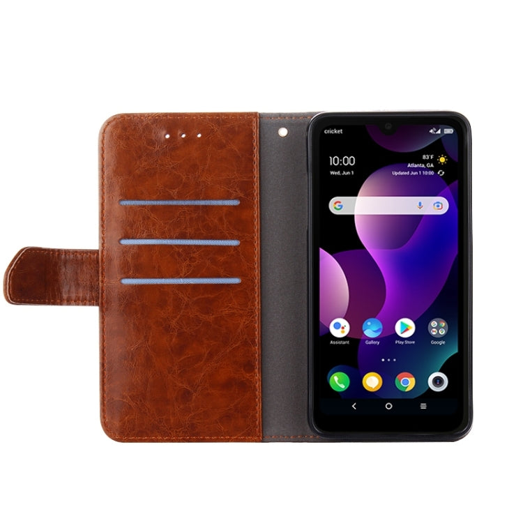 For Blackview A85 Geometric Stitching Flip Leather Phone Case(Dark Brown) - More Brand by buy2fix | Online Shopping UK | buy2fix