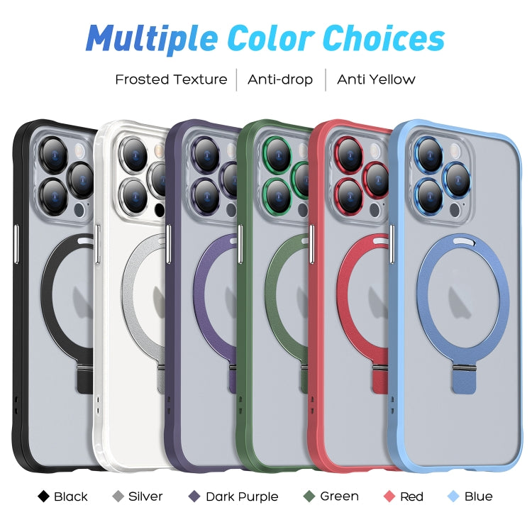 For iPhone 12 Pro Metal Eyes Series MagSafe Magnetic Holder Phone Case(Silver) - iPhone 12 / 12 Pro Cases by buy2fix | Online Shopping UK | buy2fix