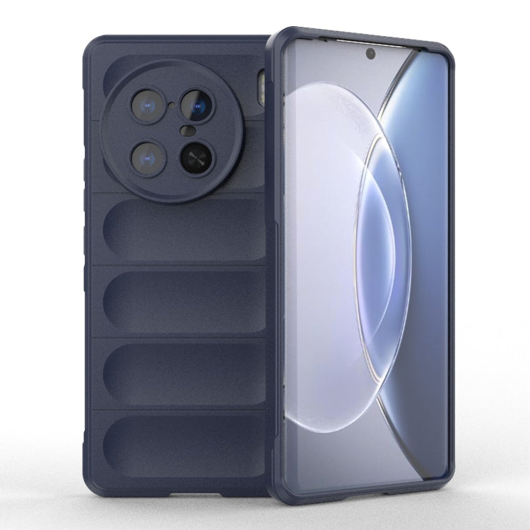 For vivo X90 Pro 5G Magic Shield TPU + Flannel Phone Case(Dark Blue) - vivo Cases by buy2fix | Online Shopping UK | buy2fix