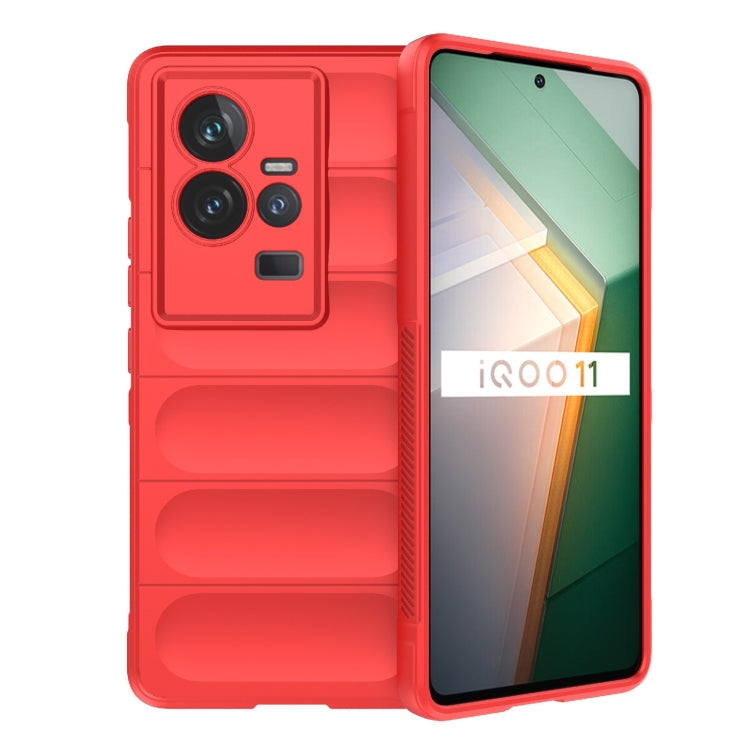 For vivo iQOO 11 5G Magic Shield TPU + Flannel Phone Case(Red) - vivo Cases by buy2fix | Online Shopping UK | buy2fix