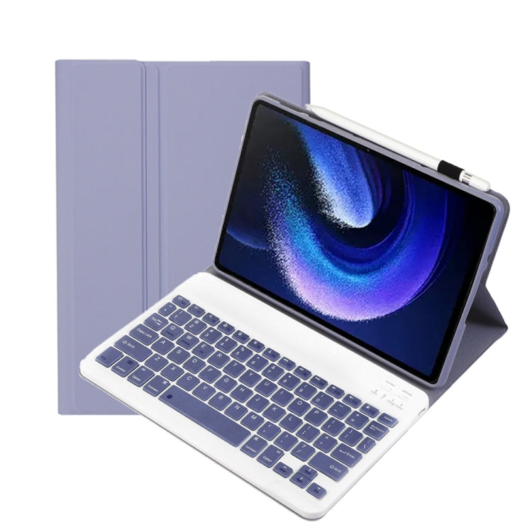 For Xiaomi Pad 6 / Pad 6 Pro A0N7 Lambskin Texture Ultra-thin Bluetooth Keyboard Leather Case(Purple) - Others Keyboard by buy2fix | Online Shopping UK | buy2fix