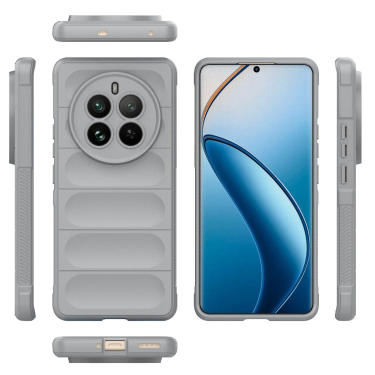 For Realme 12 Pro 5G / 12 Pro+ Magic Shield TPU + Flannel Phone Case(Grey) - Realme Cases by buy2fix | Online Shopping UK | buy2fix