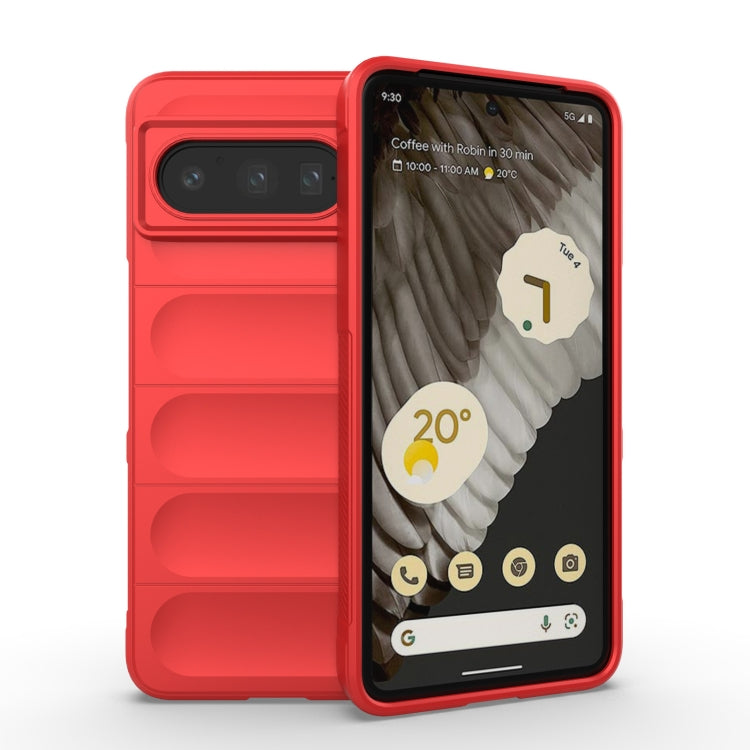 For Google Pixel 8 Pro 5G Magic Shield TPU + Flannel Phone Case(Red) - Google Cases by buy2fix | Online Shopping UK | buy2fix