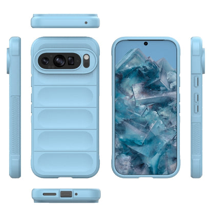 For Google Pixel 9 Pro 5G Magic Shield TPU + Flannel Phone Case(Light Blue) - Google Cases by buy2fix | Online Shopping UK | buy2fix