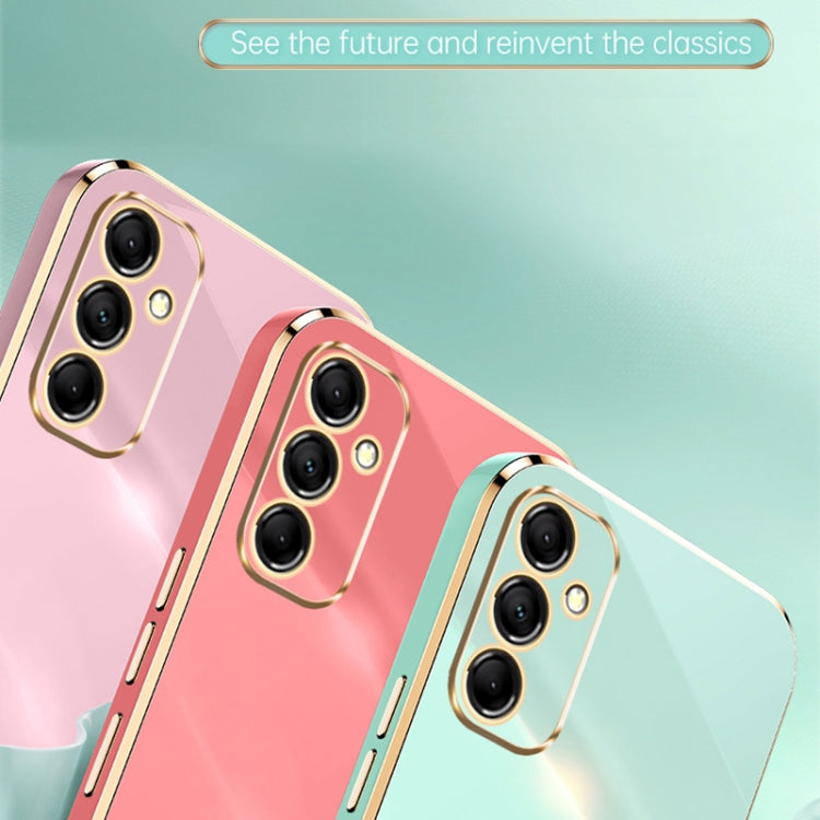 For Samsung Galaxy A55 XINLI Straight Edge 6D Electroplate TPU Phone Case(Pink) - Galaxy Phone Cases by XINLI | Online Shopping UK | buy2fix