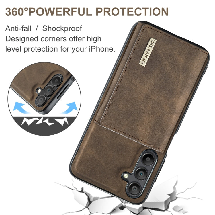 For Samsung Galaxy A15 5G / A15 4G DG.MING M1 Series 3-Fold Multi Card Wallet + Magnetic Phone Case(Coffee) - Galaxy Phone Cases by DG.MING | Online Shopping UK | buy2fix