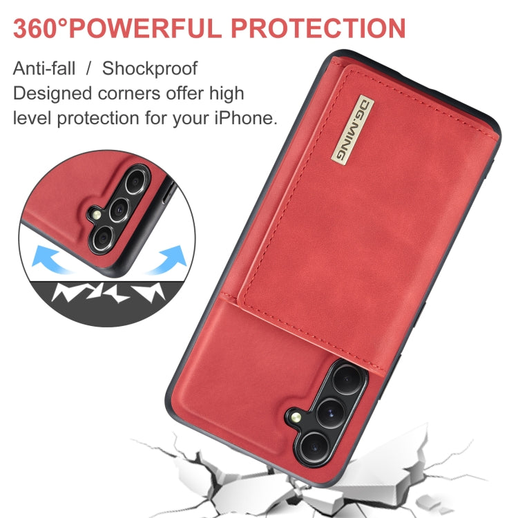 For Samsung Galaxy A35 5G DG.MING M1 Series 3-Fold Multi Card Wallet + Magnetic Phone Case(Red) - Galaxy Phone Cases by DG.MING | Online Shopping UK | buy2fix