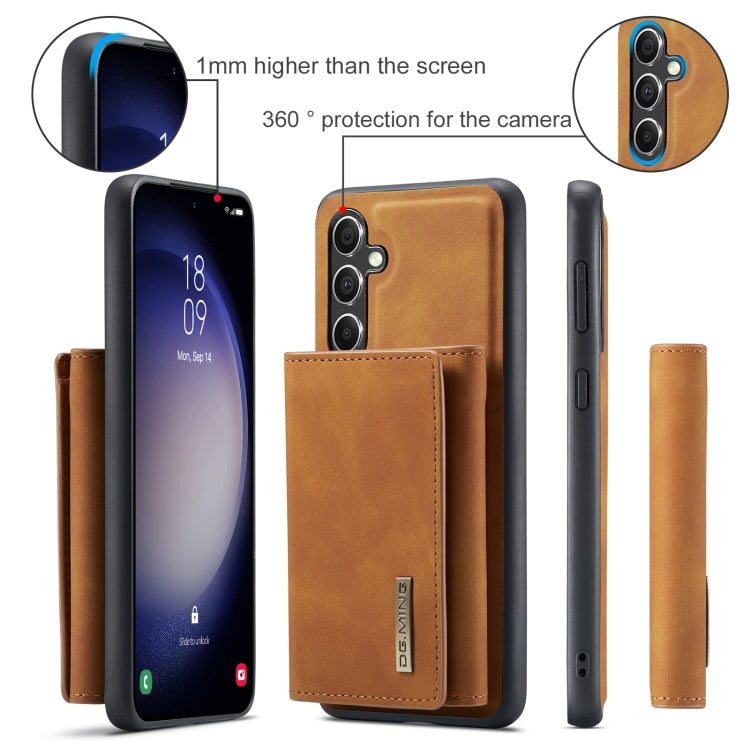 For Samsung Galaxy A55 5G DG.MING M1 Series 3-Fold Multi Card Wallet + Magnetic Phone Case(Brown) - Galaxy Phone Cases by DG.MING | Online Shopping UK | buy2fix