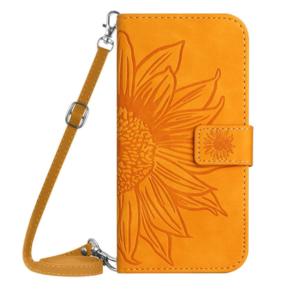 For Xiaomi Redmi A3 Skin Feel Sun Flower Embossed Flip Leather Phone Case with Lanyard(Yellow) - Xiaomi Cases by buy2fix | Online Shopping UK | buy2fix