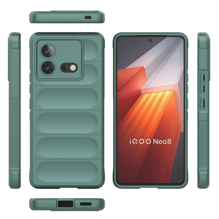 For vivo iQOO Neo8 Magic Shield TPU + Flannel Phone Case(Dark Grey) - vivo Cases by buy2fix | Online Shopping UK | buy2fix