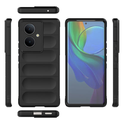 For vivo Y78+ Global Magic Shield TPU + Flannel Phone Case(Black) - vivo Cases by buy2fix | Online Shopping UK | buy2fix