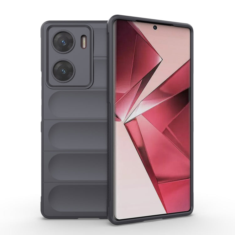 For vivo V29e 4G Global Magic Shield TPU + Flannel Phone Case(Dark Grey) - vivo Cases by buy2fix | Online Shopping UK | buy2fix