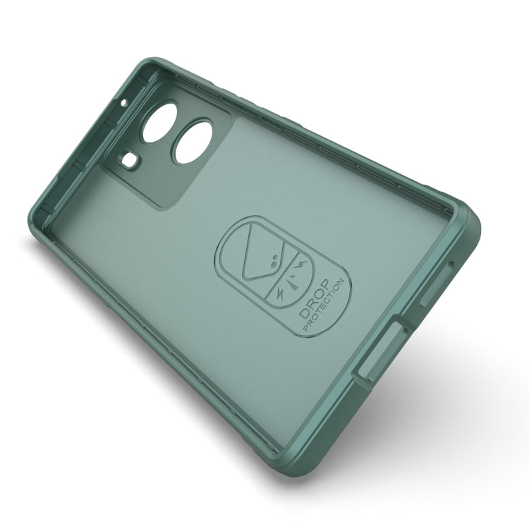 For vivo V29e 4G Global Magic Shield TPU + Flannel Phone Case(Dark Grey) - vivo Cases by buy2fix | Online Shopping UK | buy2fix