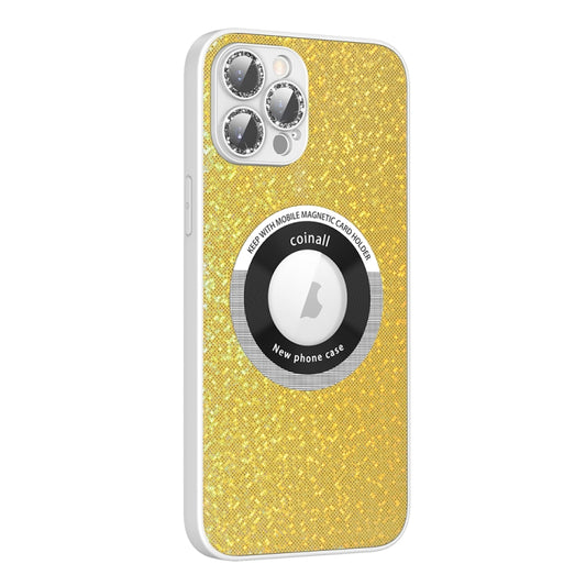 For iPhone 12 Colorful Glitter Magnetic Magsafe TPU + PC Phone Case(Bright Yellow) - iPhone 12 / 12 Pro Cases by buy2fix | Online Shopping UK | buy2fix