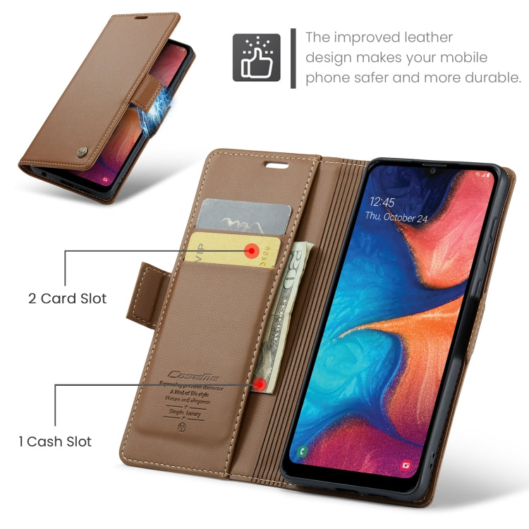 For Samsung Galaxy A40 CaseMe 023 Butterfly Buckle Litchi Texture RFID Anti-theft Leather Phone Case(Brown) - Galaxy Phone Cases by CaseMe | Online Shopping UK | buy2fix